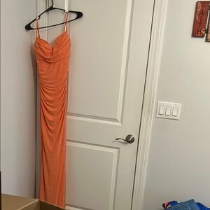 Elegant Orange Evening Gown